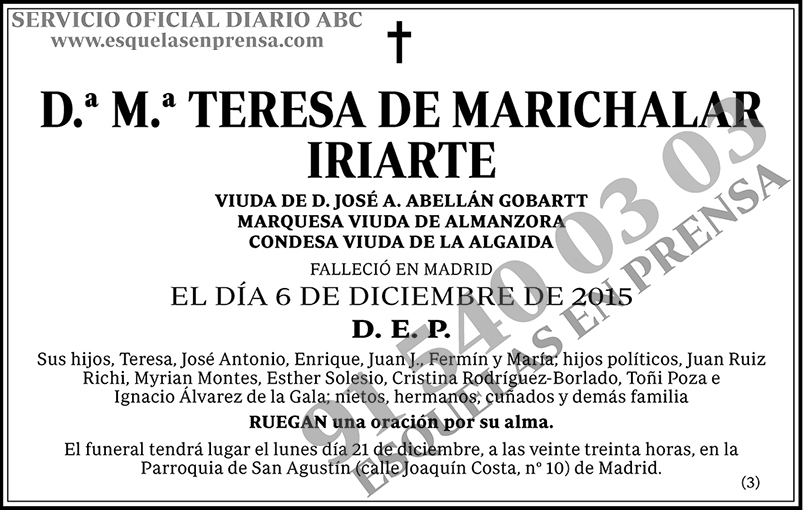 M.ª Teresa de Marichalar Iriarte